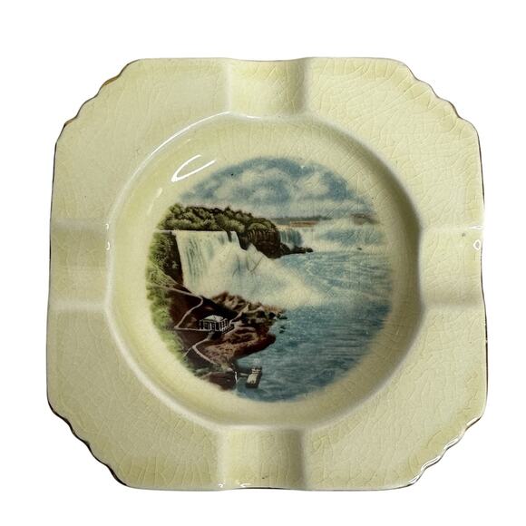 Royal Winton 4”x4” Trinket Dish Ashtrays Niagara Falls Lot Of 2￼ - Picture 6 of 11